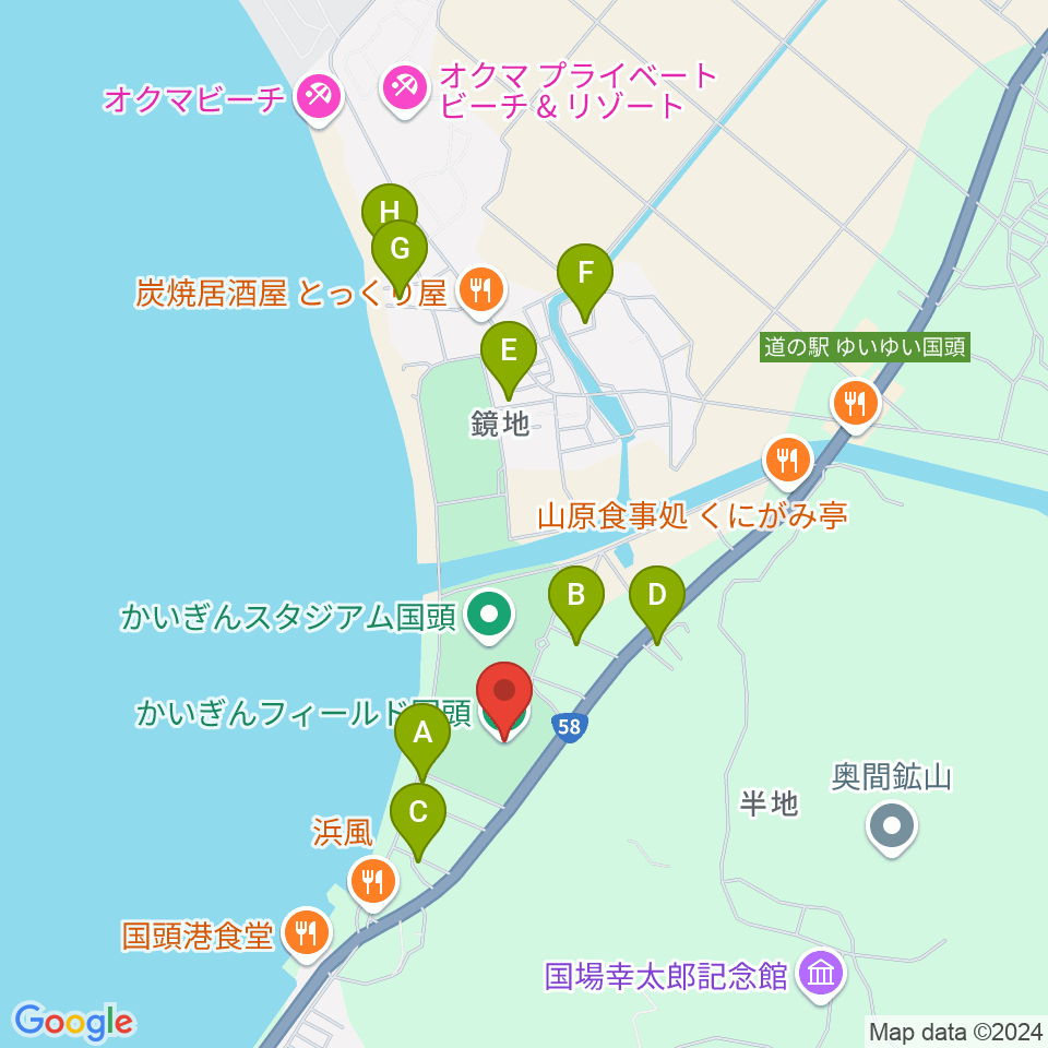 かいぎんフィールド国頭周辺のホテル一覧地図