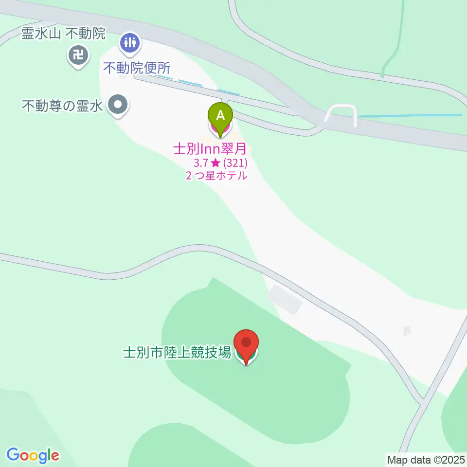 士別市陸上競技場周辺のホテル一覧地図