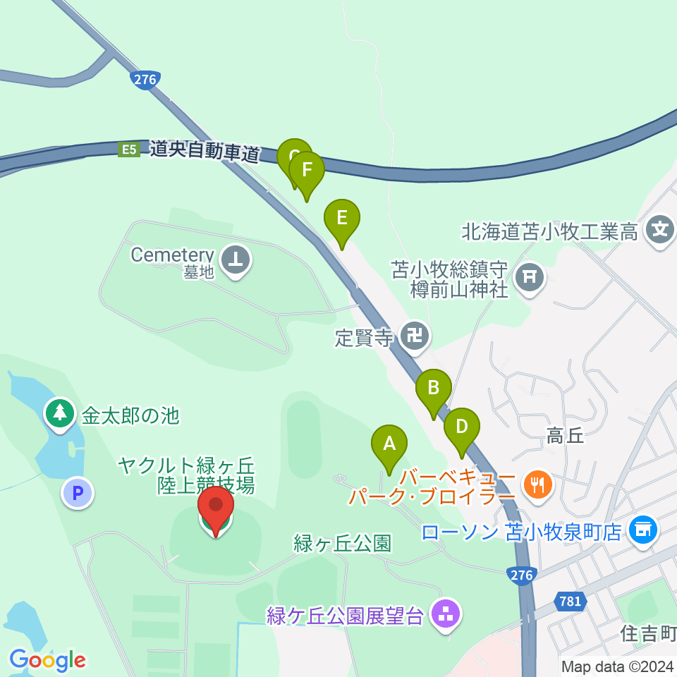 ヤクルト緑ケ丘陸上競技場周辺のホテル一覧地図