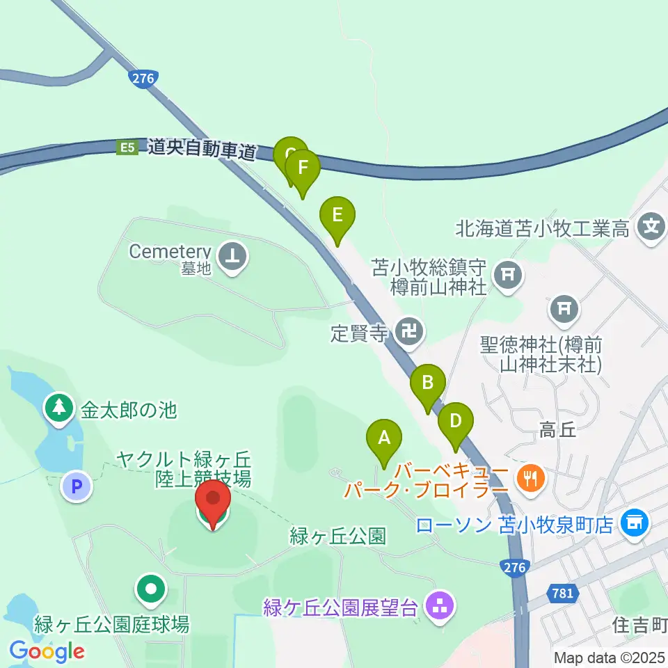 ヤクルト緑ケ丘陸上競技場周辺のホテル一覧地図