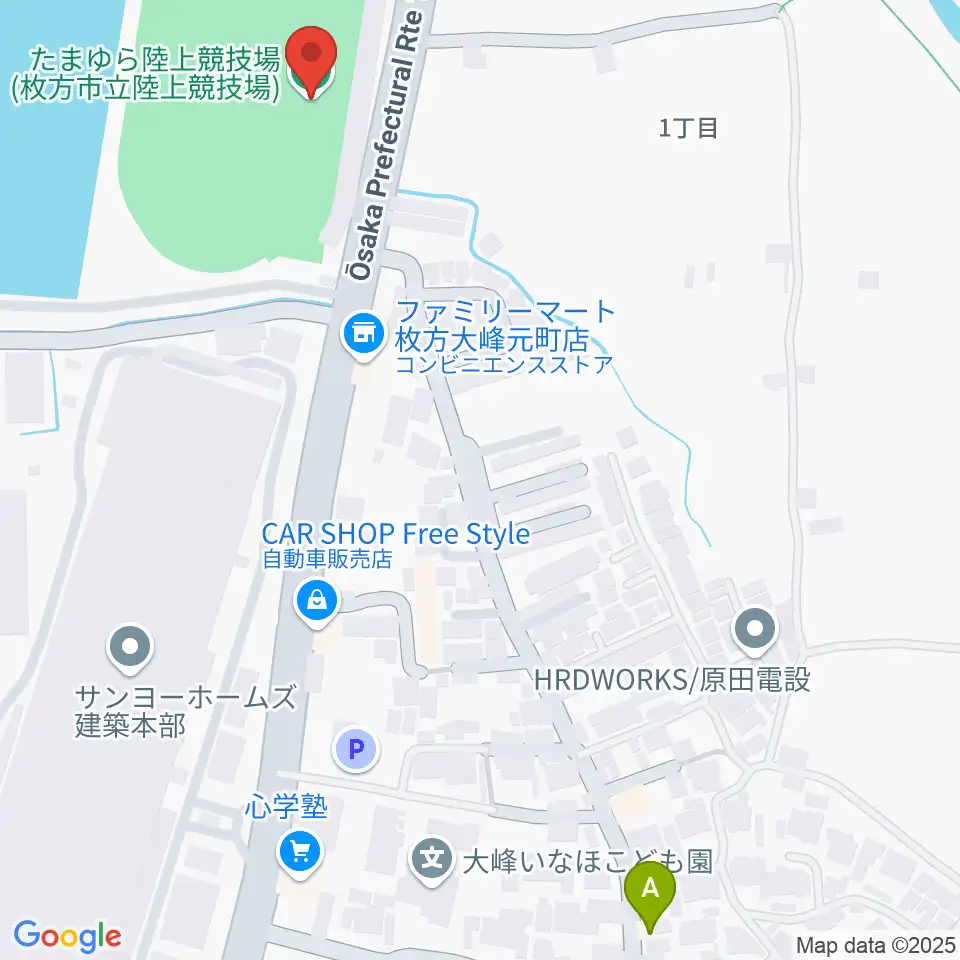 たまゆら陸上競技場周辺のホテル一覧地図