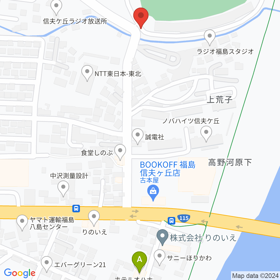 誠電社WINDYスタジアム周辺のホテル一覧地図