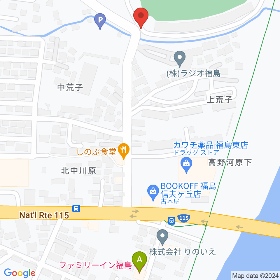 誠電社WINDYスタジアム周辺のホテル一覧地図