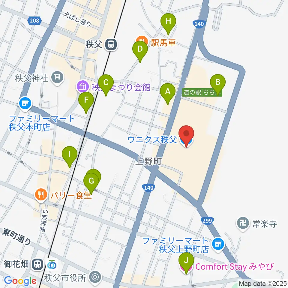 ユナイテッド・シネマ ウニクス秩父周辺のホテル一覧地図