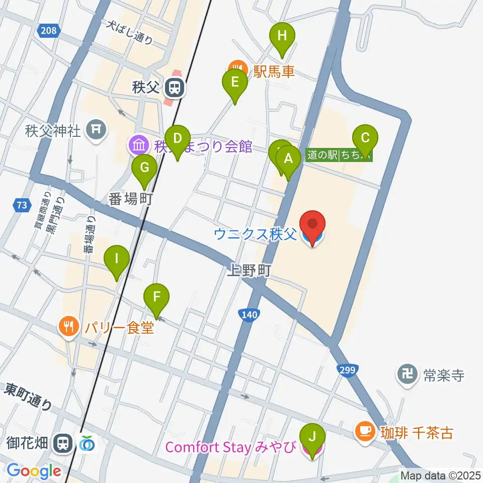 ユナイテッド・シネマ ウニクス秩父周辺のホテル一覧地図