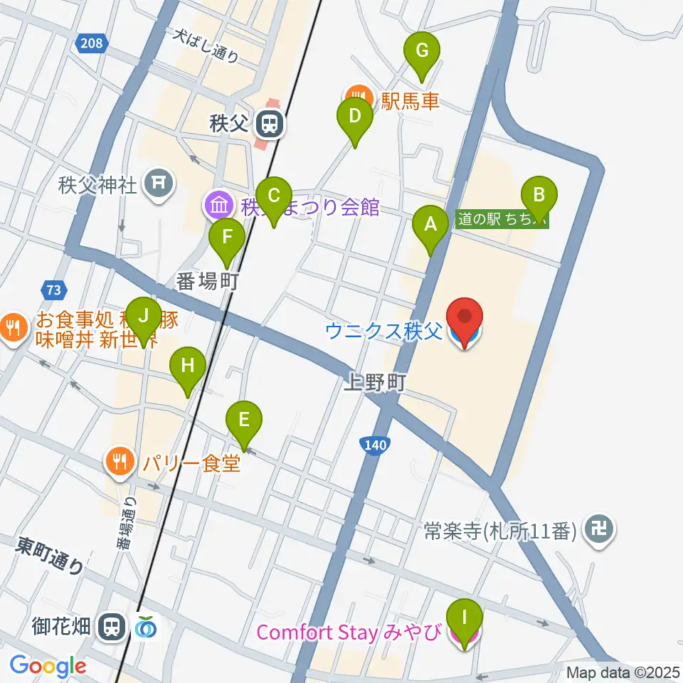 ユナイテッド・シネマ　ウニクス秩父周辺のホテル一覧地図