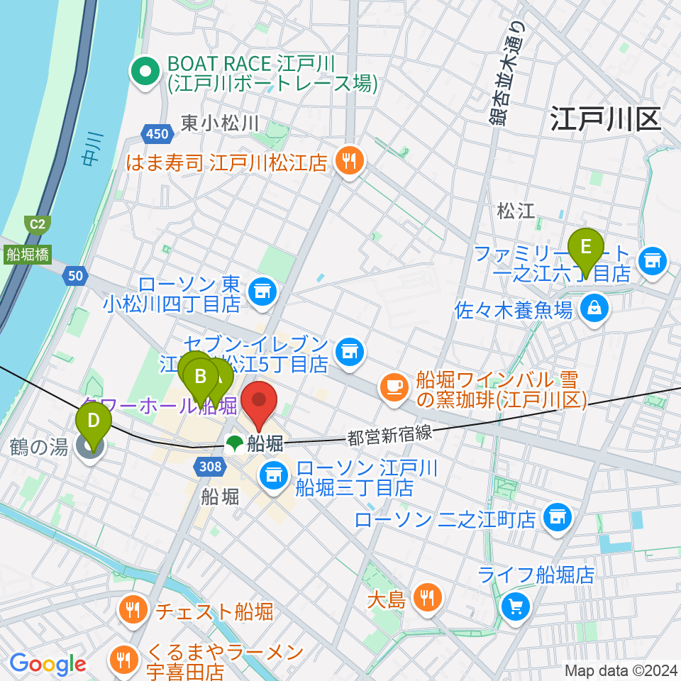 船堀シネパル周辺のホテル一覧地図