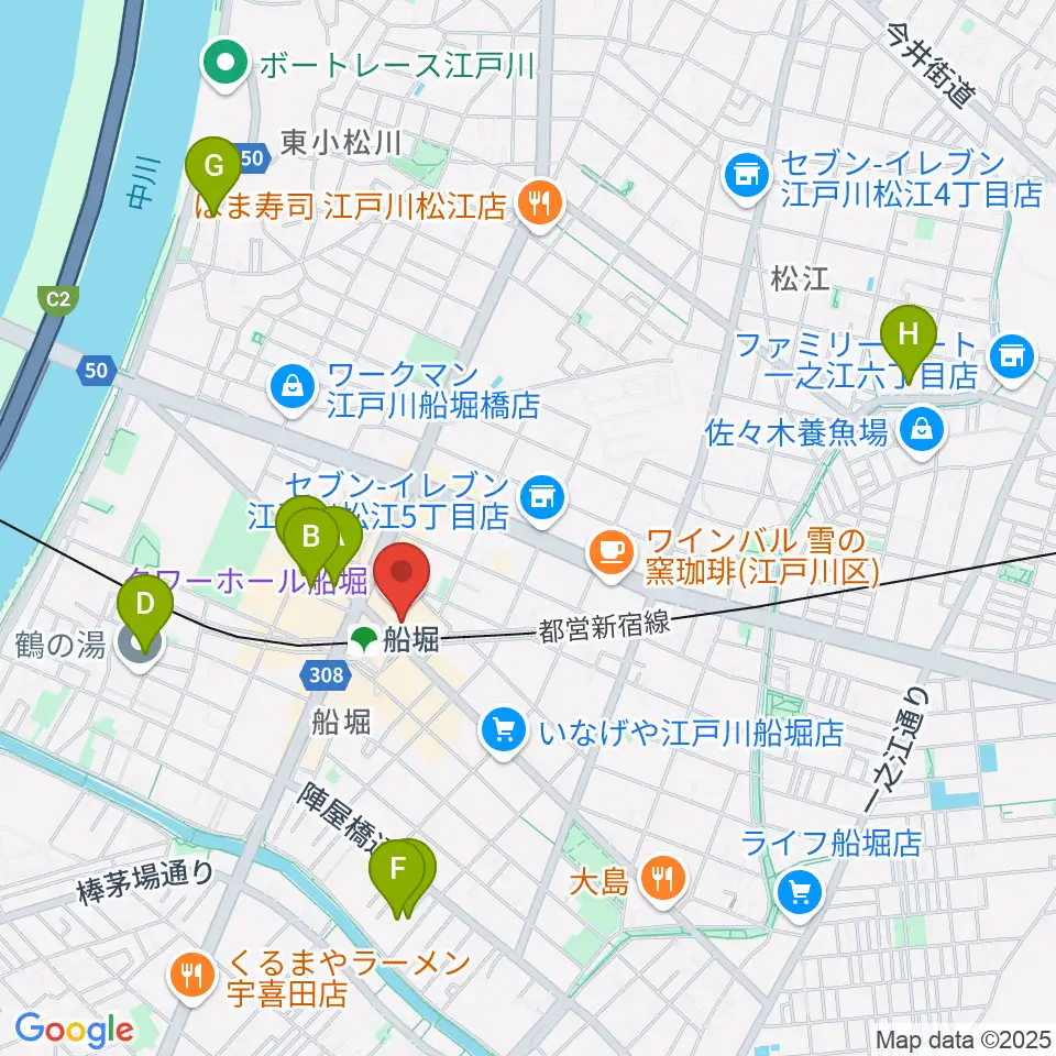 船堀シネパル周辺のホテル一覧地図