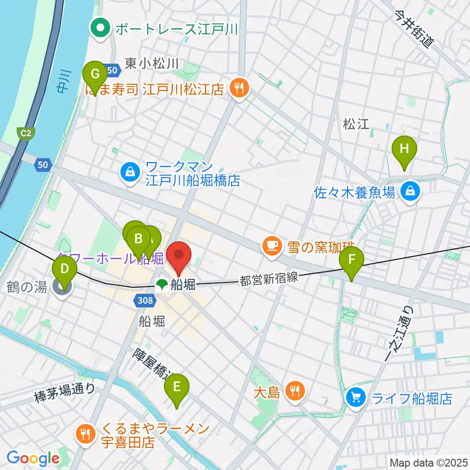 船堀シネパル周辺のホテル一覧地図