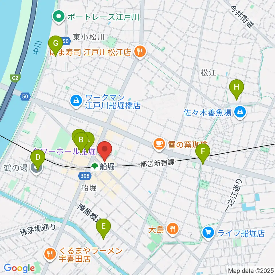 船堀シネパル周辺のホテル一覧地図