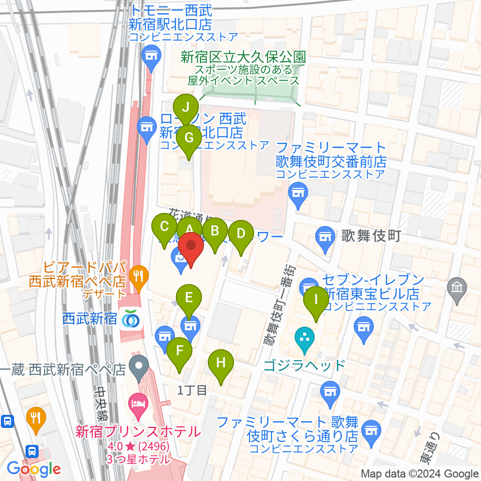 シアターミラノ座周辺のホテル一覧地図