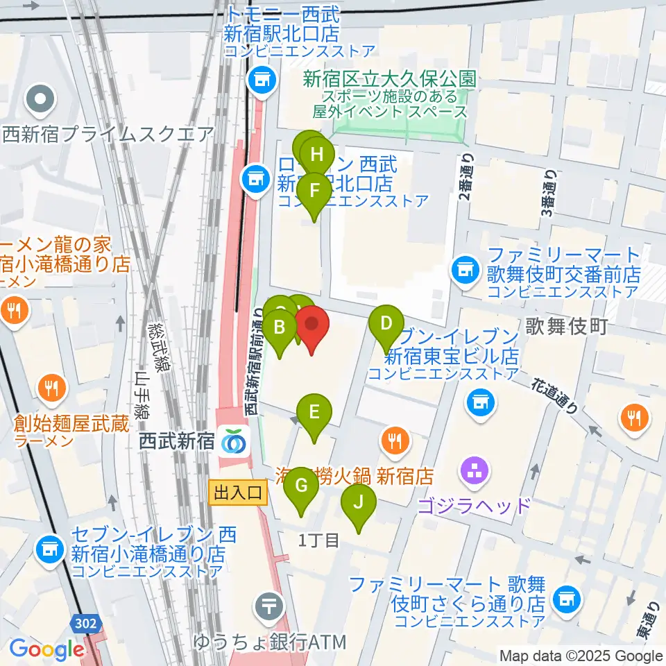 109シネマズプレミアム新宿周辺のホテル一覧地図