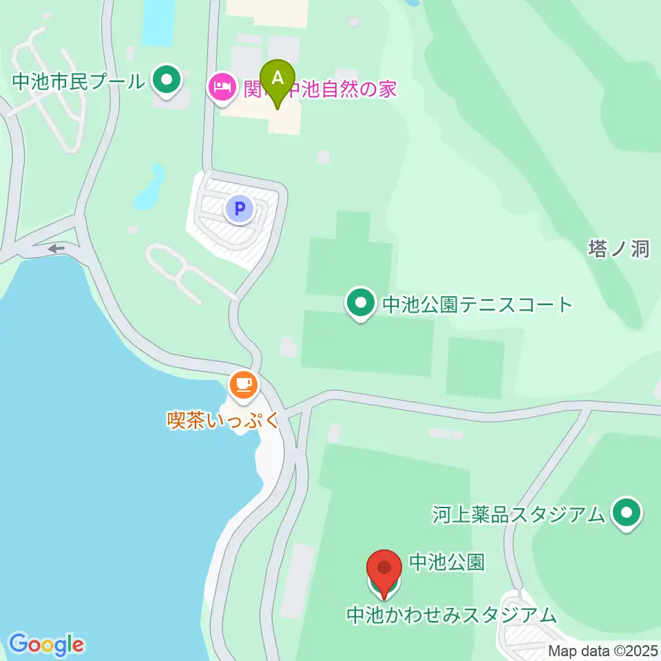 中池かわせみスタジアム周辺のホテル一覧地図