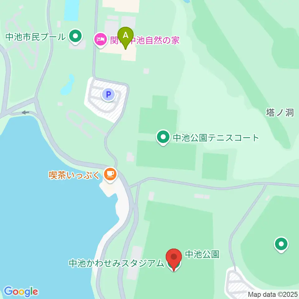 中池かわせみスタジアム周辺のホテル一覧地図