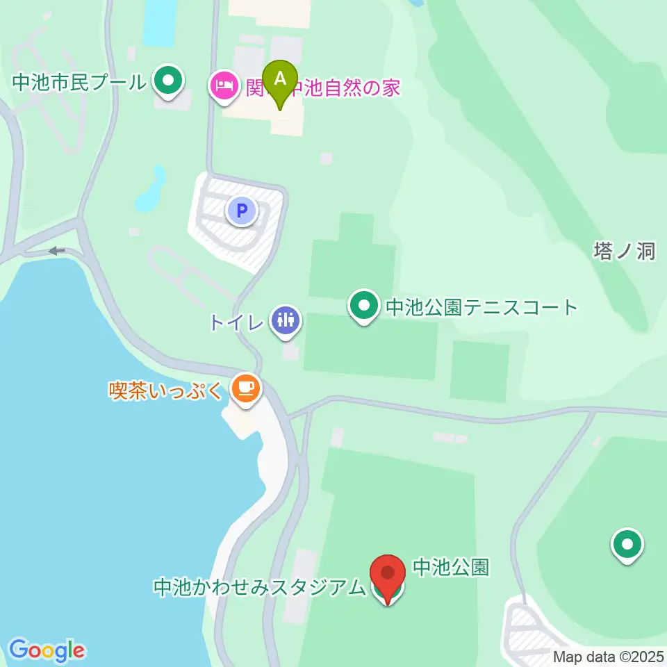 中池かわせみスタジアム周辺のホテル一覧地図