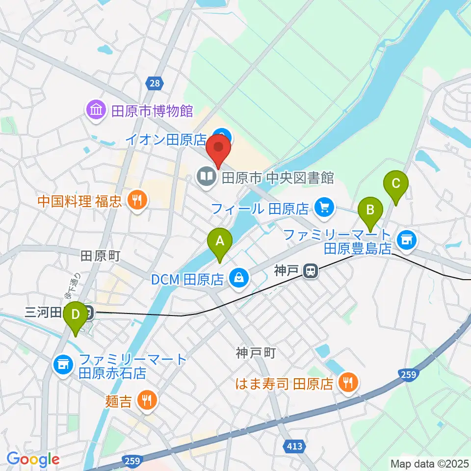 田原文化会館周辺のホテル一覧地図