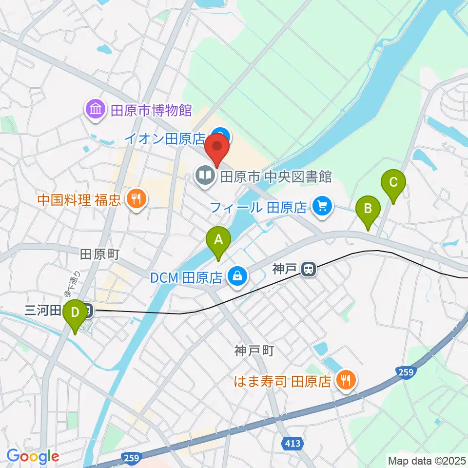 田原文化会館周辺のホテル一覧地図