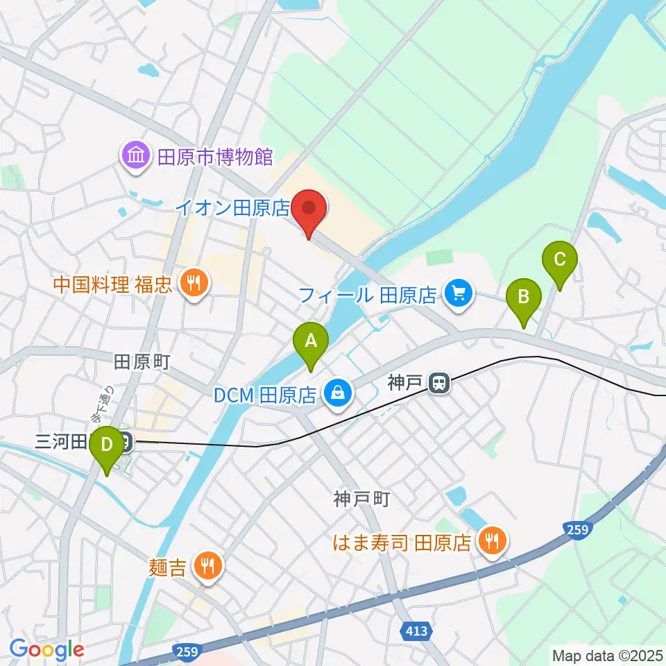 田原文化会館周辺のホテル一覧地図