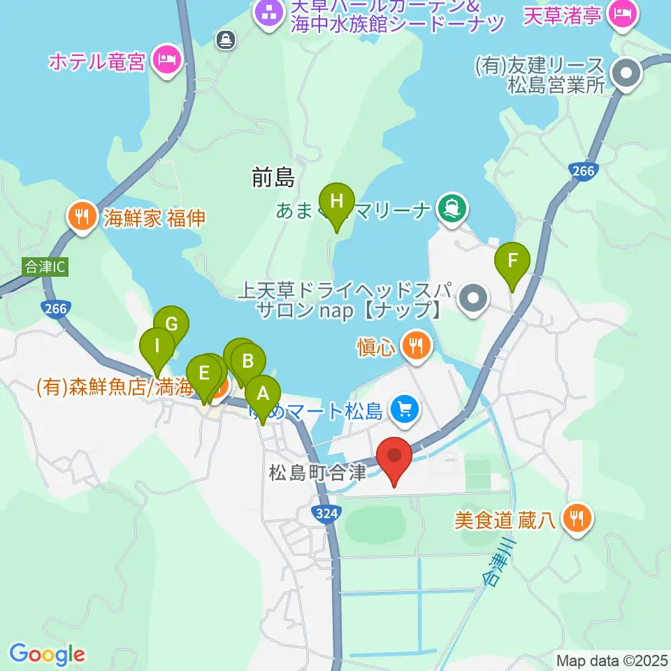 上天草市松島総合センターアロマ周辺のホテル一覧地図
