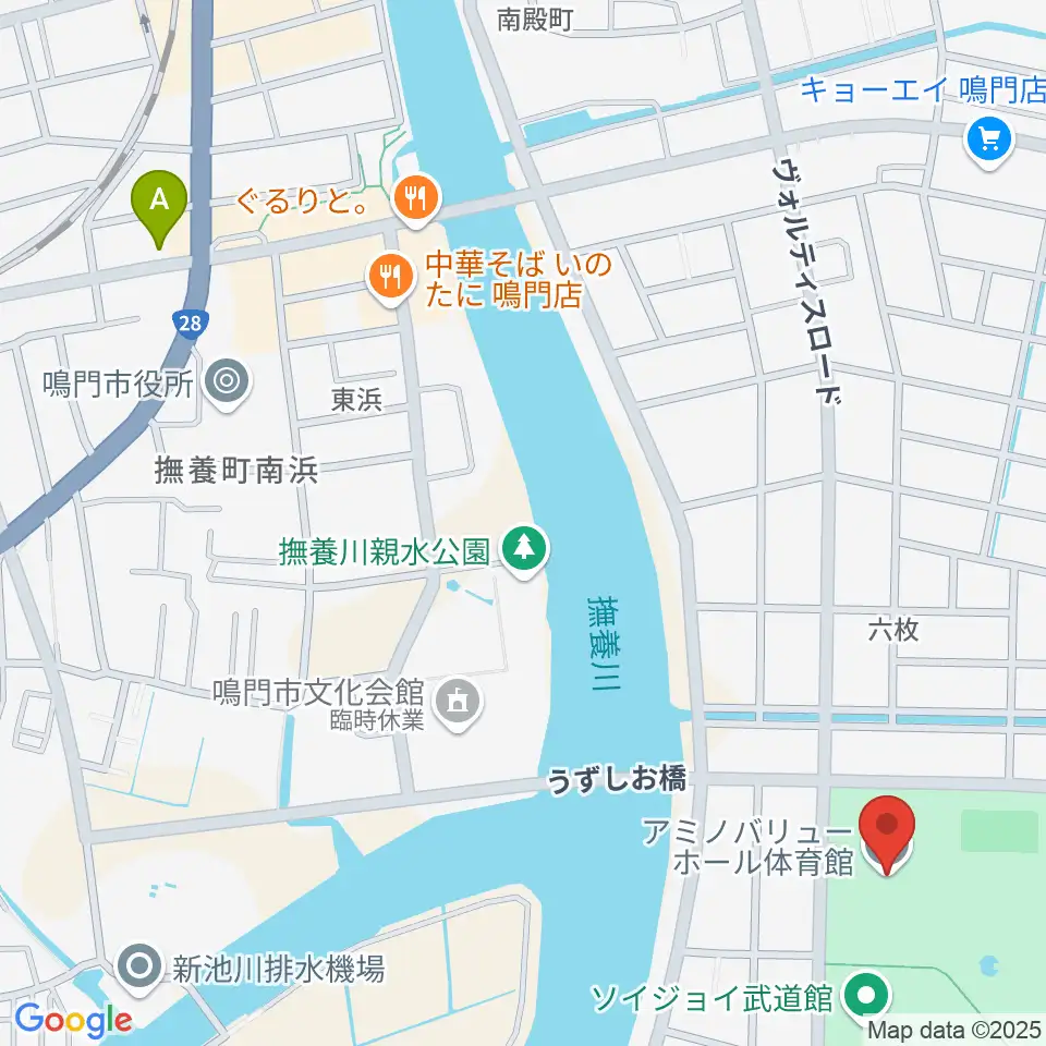 アミノバリューホール周辺のホテル一覧地図