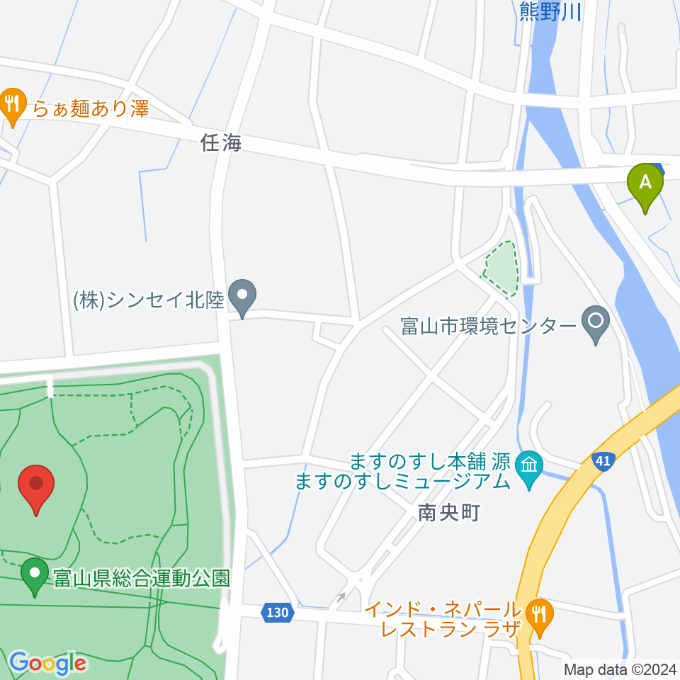 富山県総合運動公園屋内グラウンド周辺のホテル一覧地図