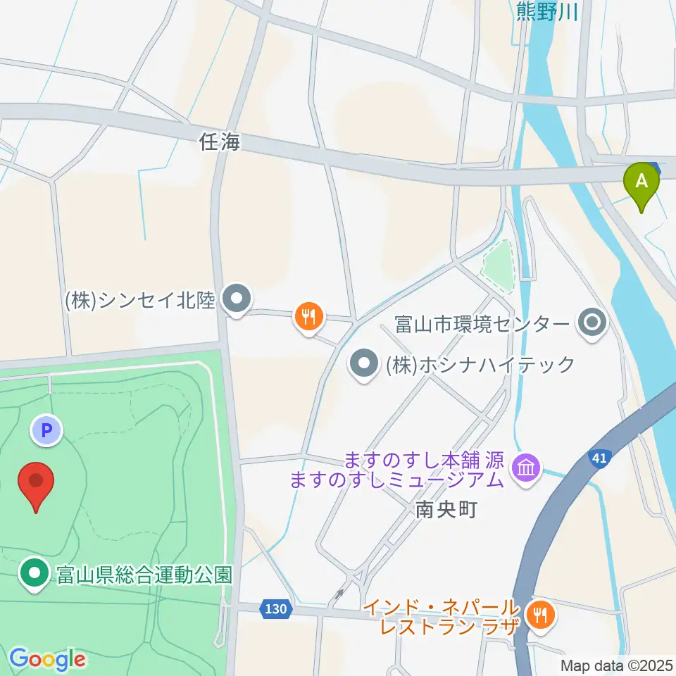 富山県総合運動公園屋内グラウンド周辺のホテル一覧地図