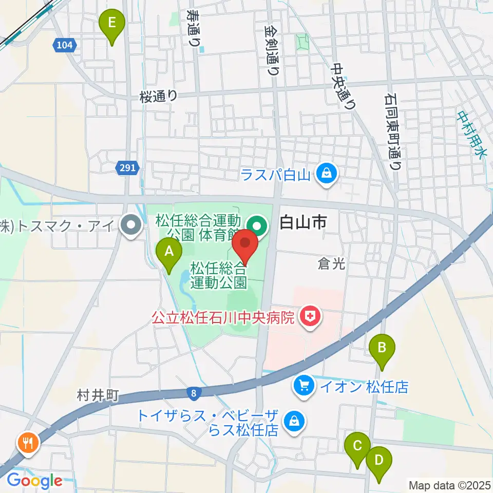 松任総合運動公園水泳プール周辺のホテル一覧地図