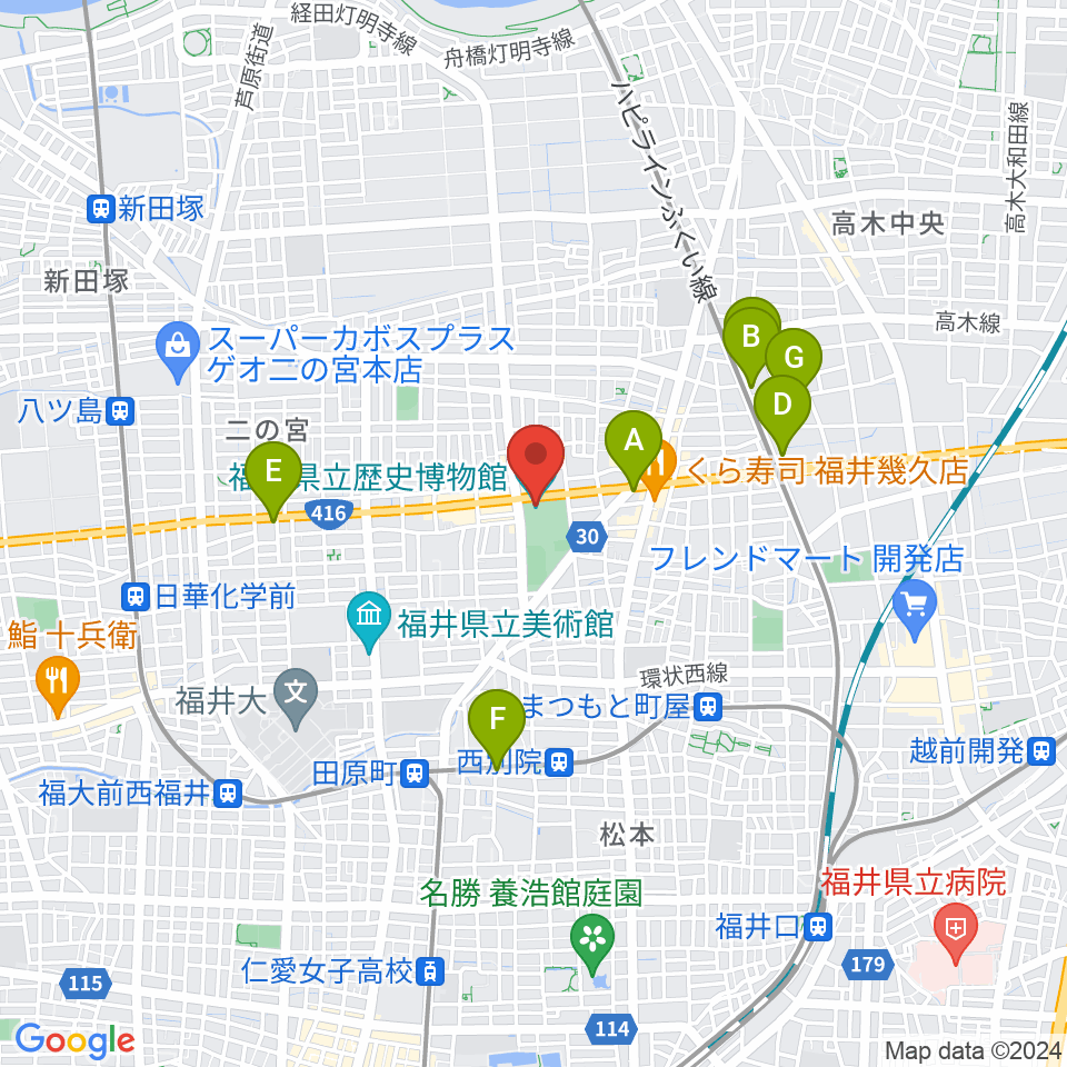 福井県立歴史博物館周辺のホテル一覧地図