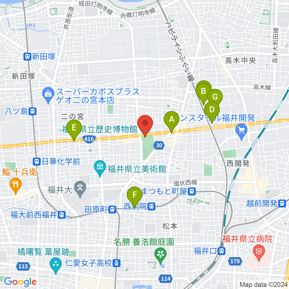 福井県立歴史博物館周辺のホテル一覧地図