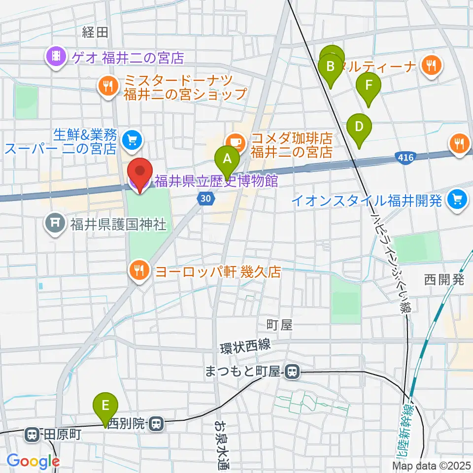 福井県立歴史博物館周辺のホテル一覧地図