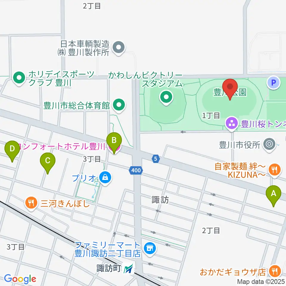 OKAKENアスリートフィールド周辺のホテル一覧地図