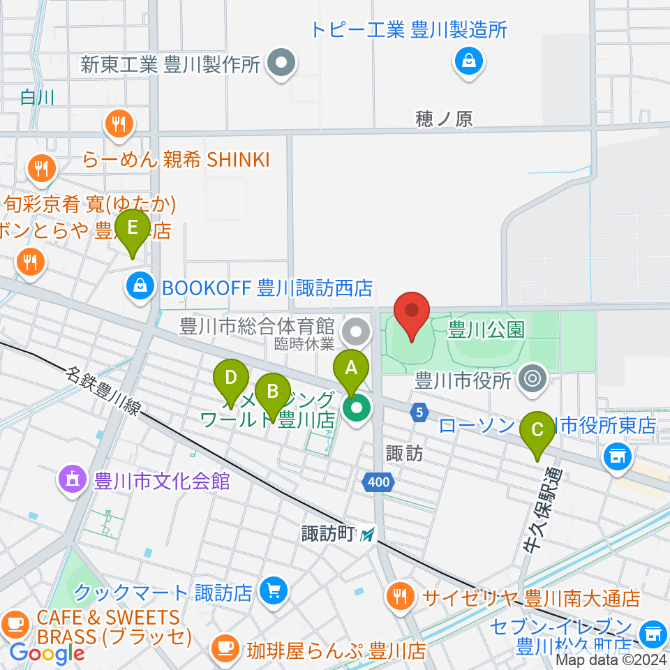 かわしんビクトリースタジアム周辺のホテル一覧地図