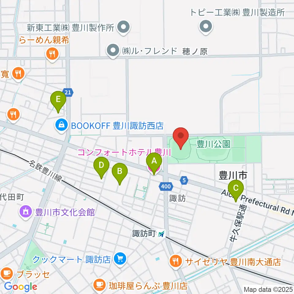 かわしんビクトリースタジアム周辺のホテル一覧地図