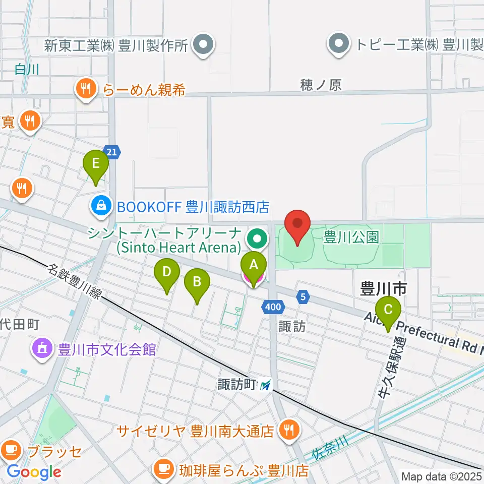 かわしんビクトリースタジアム周辺のホテル一覧地図