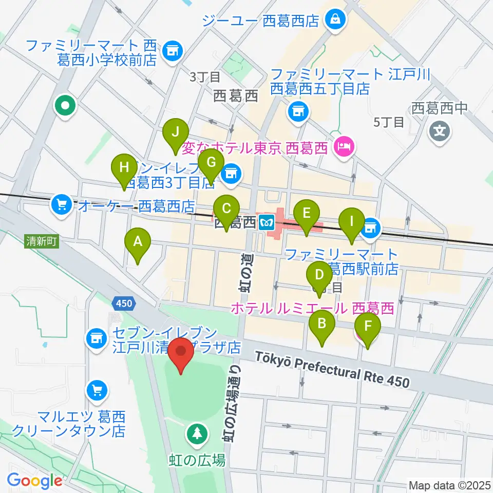 JPアセットスタジアム江戸川周辺のホテル一覧地図