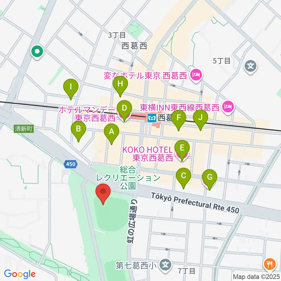 オーエンススタジアム江戸川周辺のホテル一覧地図