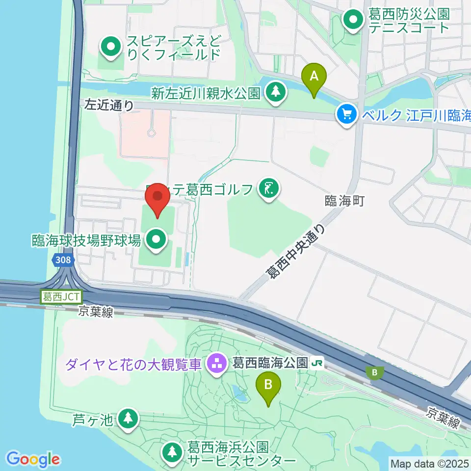 江戸川区臨海球技場多目的グラウンド周辺のホテル一覧地図