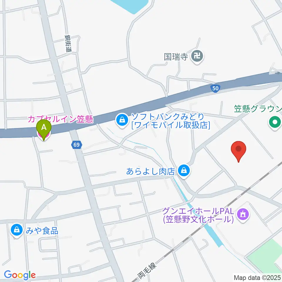 桐生大学グリーンアリーナ周辺のホテル一覧地図