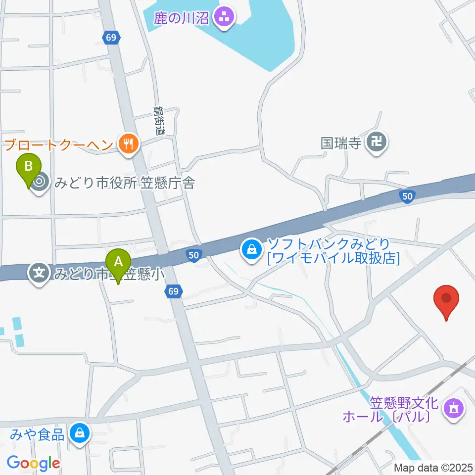 桐生大学グリーンアリーナ周辺のホテル一覧地図