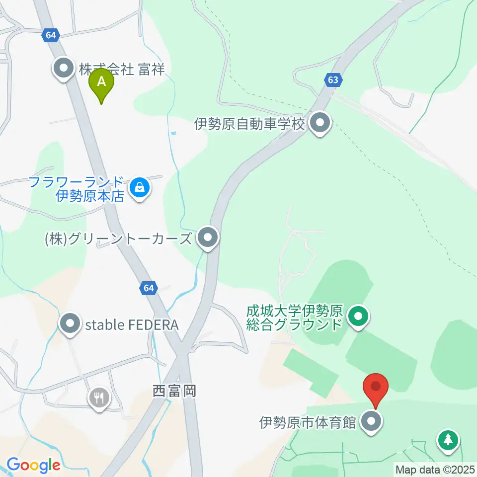 伊勢原市体育館周辺のホテル一覧地図