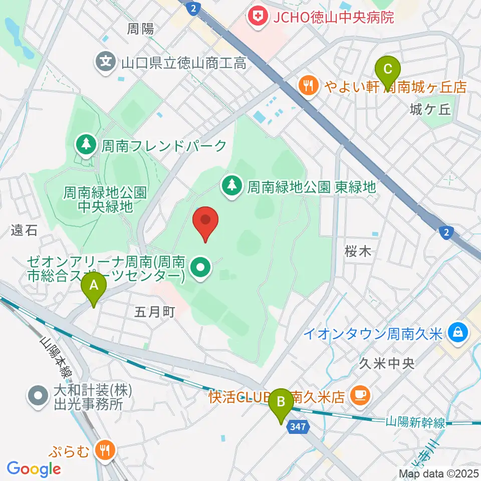 ゼオンアリーナ周南周辺のホテル一覧地図