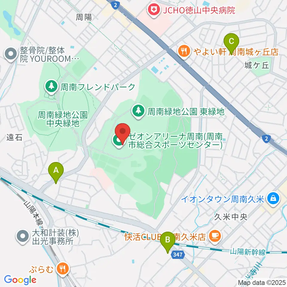 ゼオンアリーナ周南周辺のホテル一覧地図