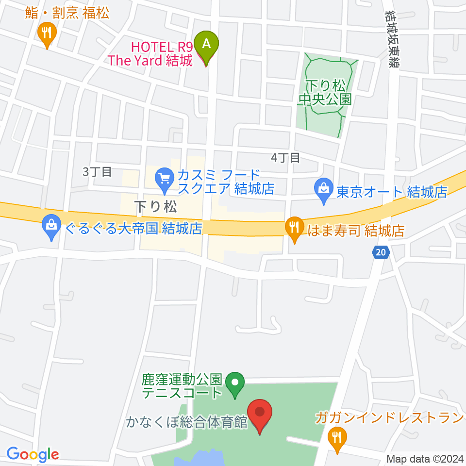 かなくぼ総合体育館周辺のホテル一覧地図