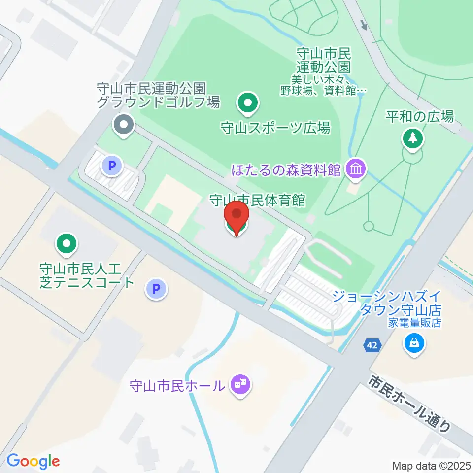 守山市民体育館周辺のホテル一覧地図