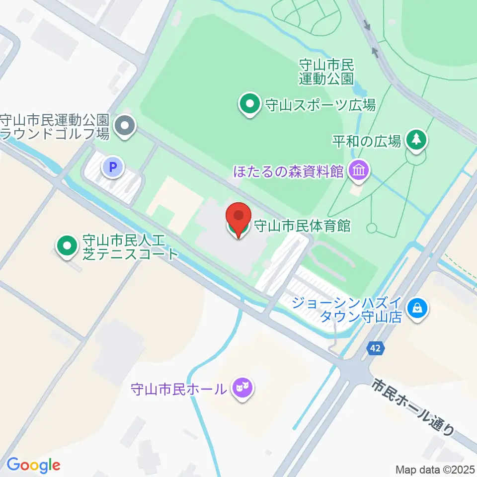 守山市民体育館周辺のホテル一覧地図