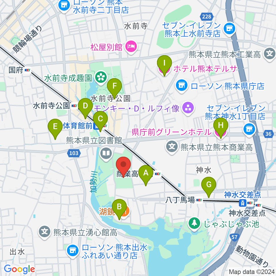 ナースパワーアリーナ周辺のホテル一覧地図