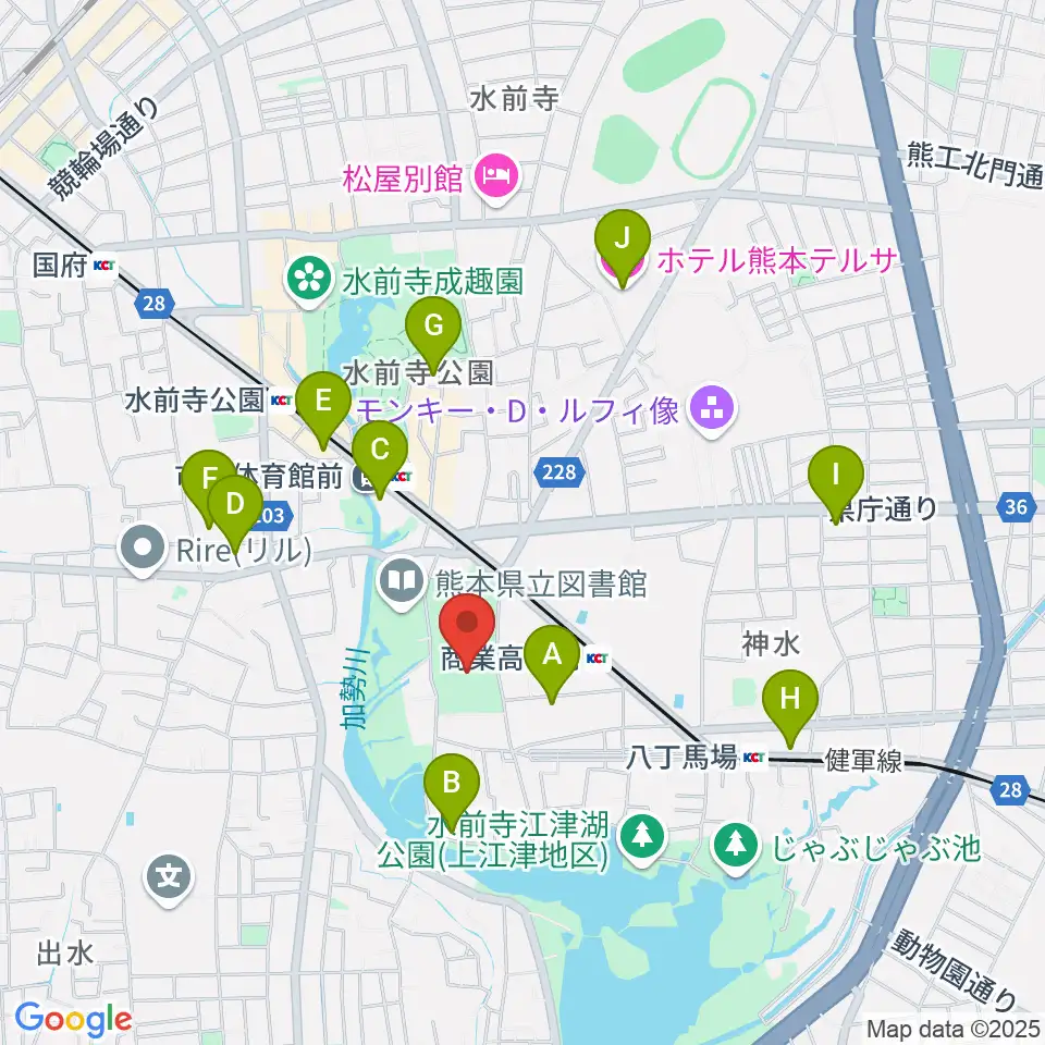 ナースパワーアリーナ周辺のホテル一覧地図