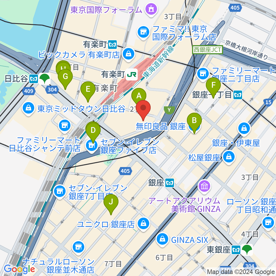 有楽町I'M A SHOW周辺のホテル一覧地図