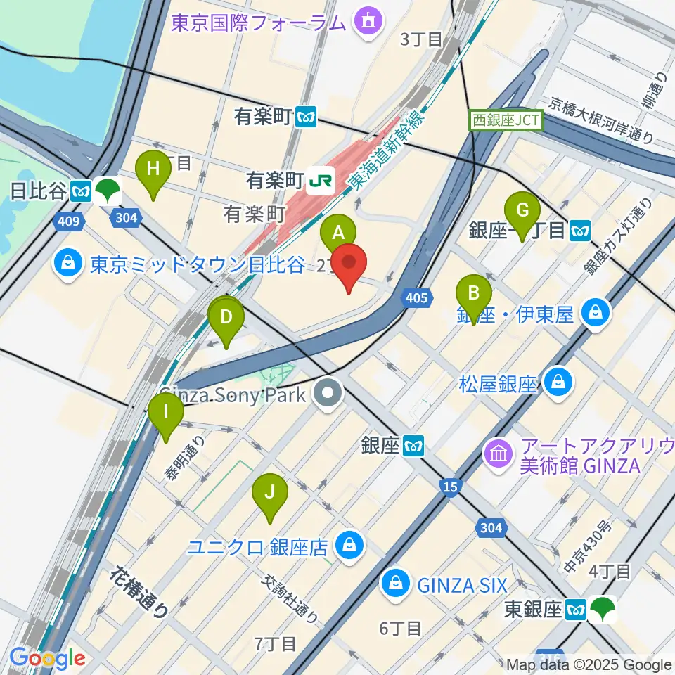 有楽町I'M A SHOW周辺のホテル一覧地図
