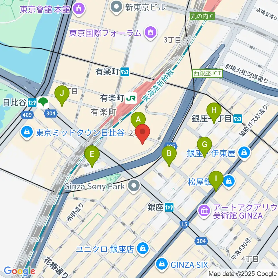 有楽町I'M A SHOW周辺のホテル一覧地図